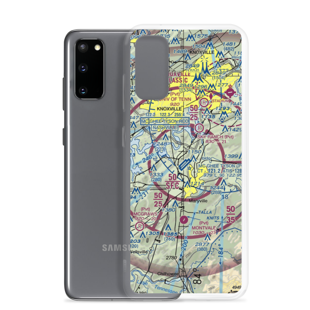McGhee Tyson Airport (TYS) VFR Sectional Samsung Case Samsung Galaxy S20 model shown