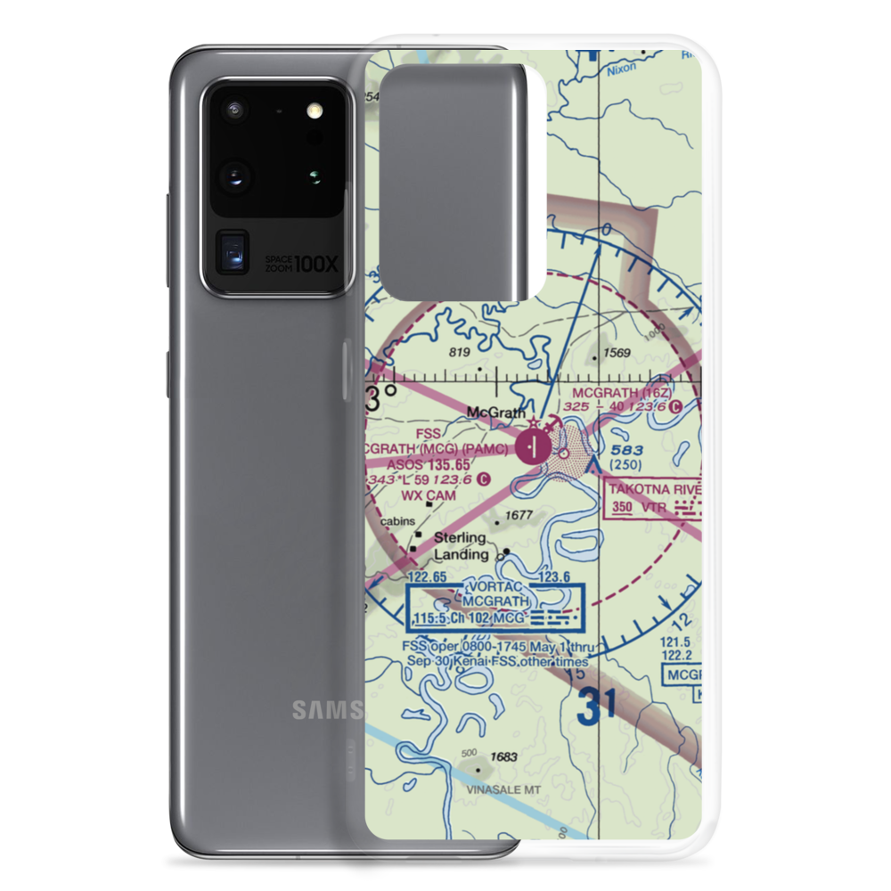 McGrath Airport (MCG) VFR Sectional Samsung Case Samsung Galaxy S20 Ultra model shown