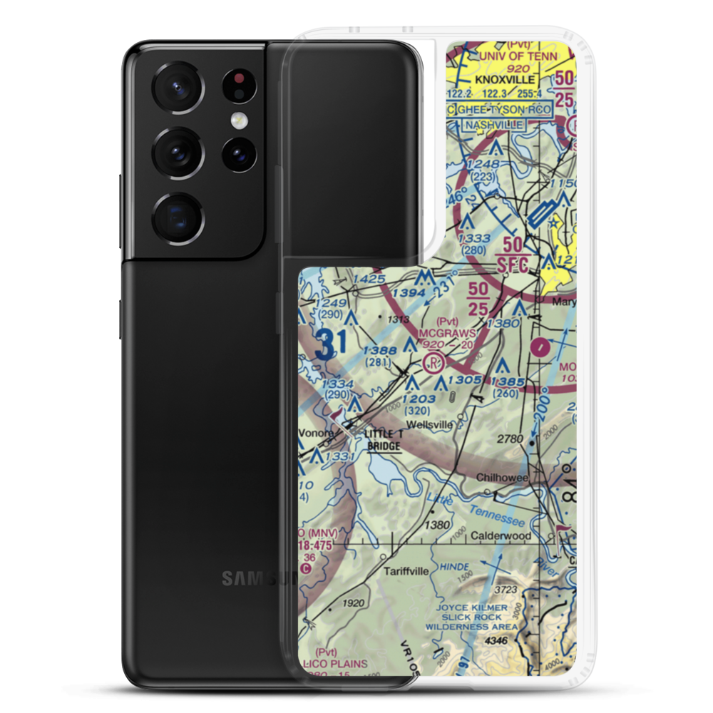 Mcgraw's Backyard Airport (5TN4) VFR Sectional Samsung Case Samsung Galaxy S21 Ultra model shown