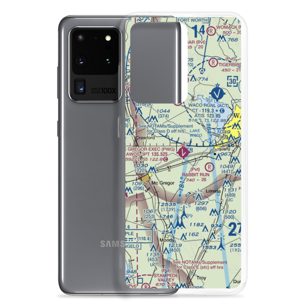 McGregor Executive Airport (PWG) VFR Sectional Samsung Case Samsung Galaxy S20 Ultra model shown