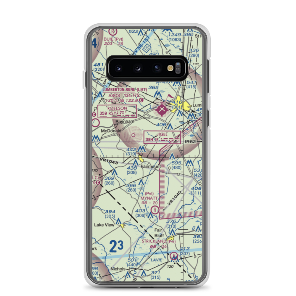Mckee Airport (NC70) VFR Sectional Samsung Case Samsung Galaxy S10 model shown