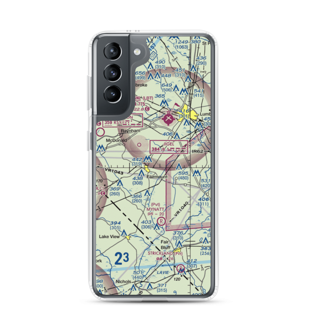 Mckee Airport (NC70) VFR Sectional Samsung Case Samsung Galaxy S21 model shown