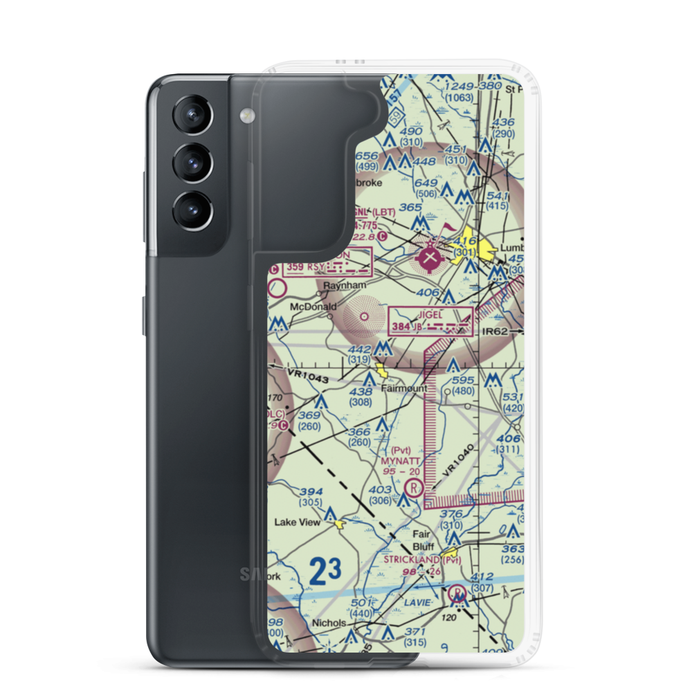 Mckee Airport (NC70) VFR Sectional Samsung Case Samsung Galaxy S21 model shown