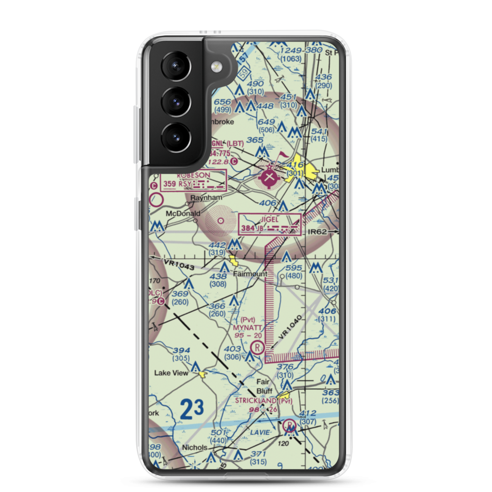 Mckee Airport (NC70) VFR Sectional Samsung Case Samsung Galaxy S21 Plus model shown