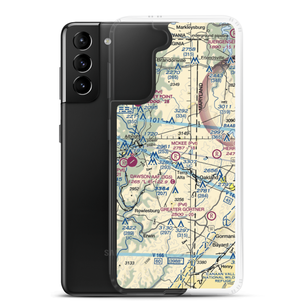 Mckee Sky Ranch Airport (WV57) VFR Sectional Samsung Case Samsung Galaxy S21 Plus model shown