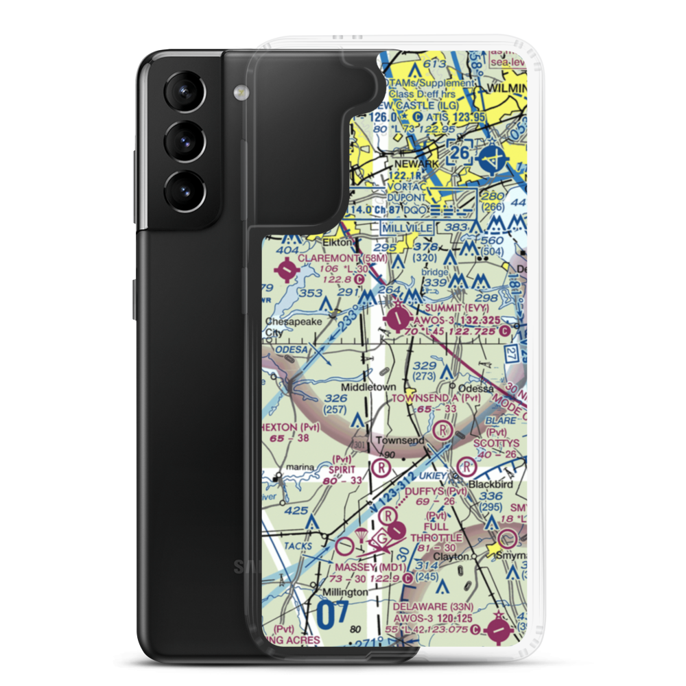 Mckeown Airport (1DE5) VFR Sectional Samsung Case Samsung Galaxy S21 Plus model shown