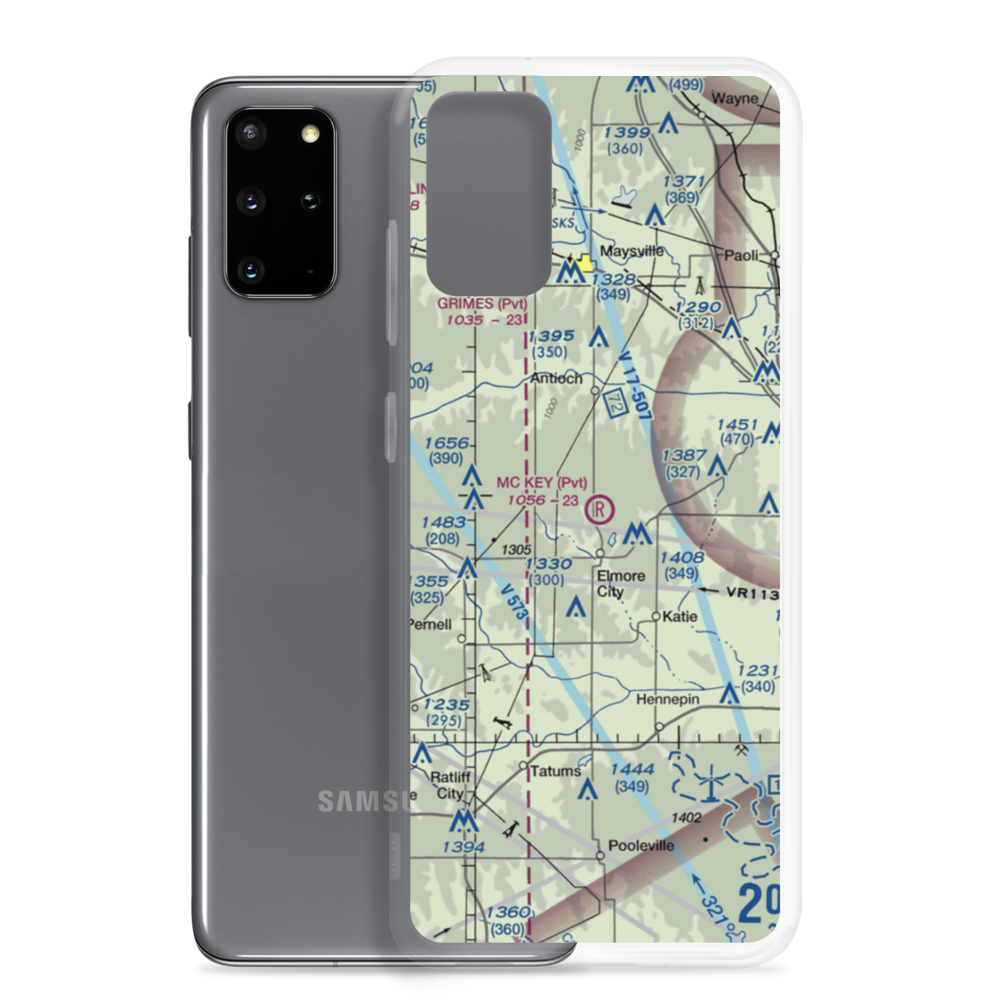 Mckey Airport (0OK1) VFR Sectional Samsung Case Samsung Galaxy S20 Plus model shown