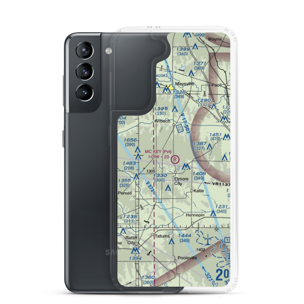 Mckey Airport (0OK1) VFR Sectional Samsung Case Samsung Galaxy S21 model shown
