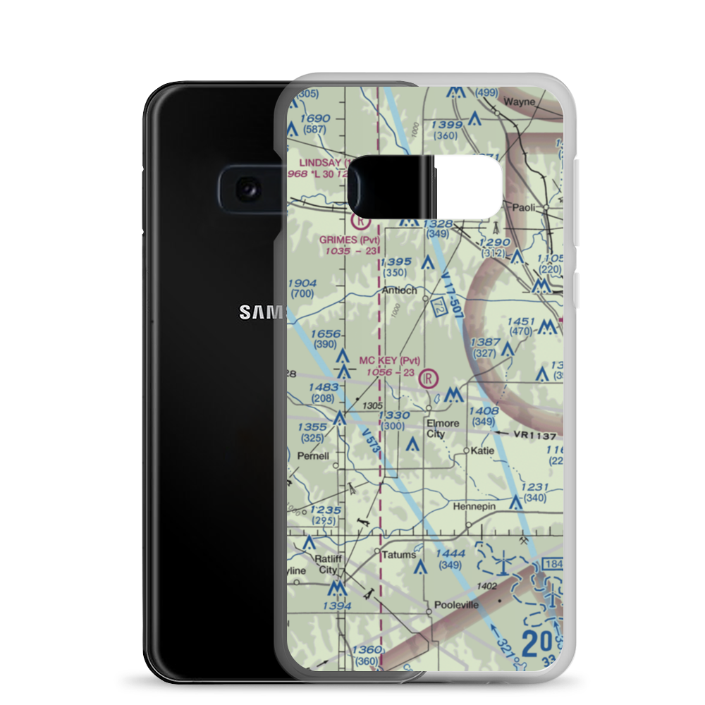 Mckey Airport (0OK1) VFR Sectional Samsung Case Samsung Galaxy S10e model shown