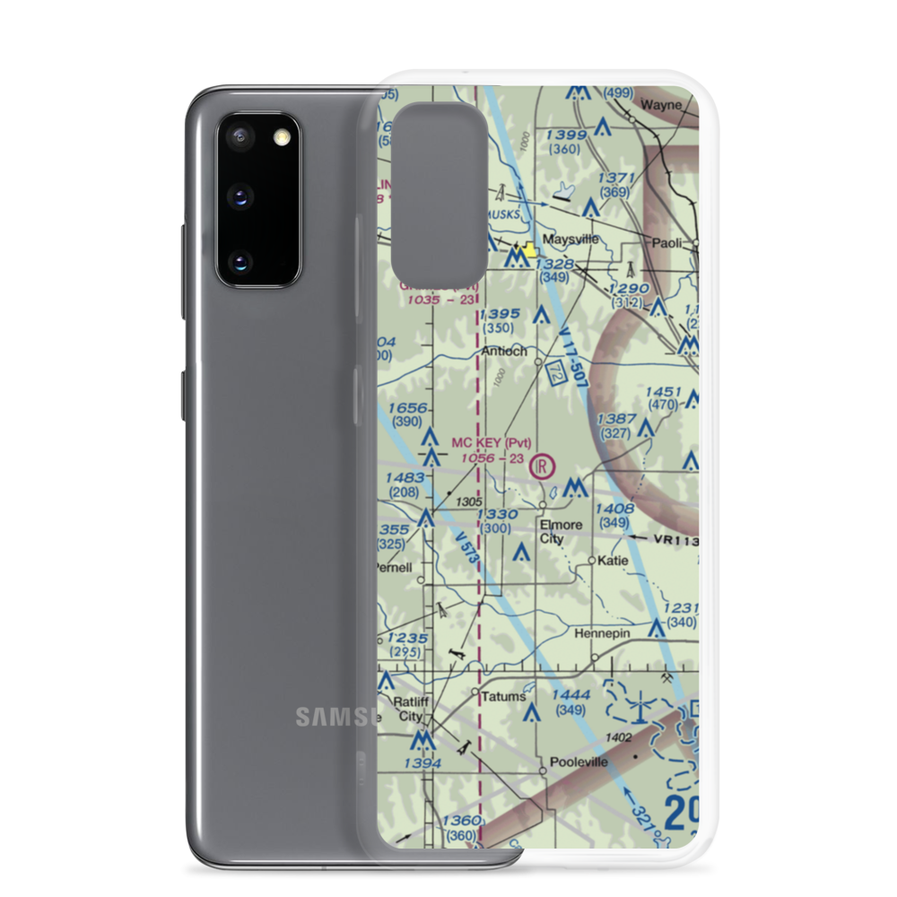 Mckey Airport (0OK1) VFR Sectional Samsung Case Samsung Galaxy S20 model shown