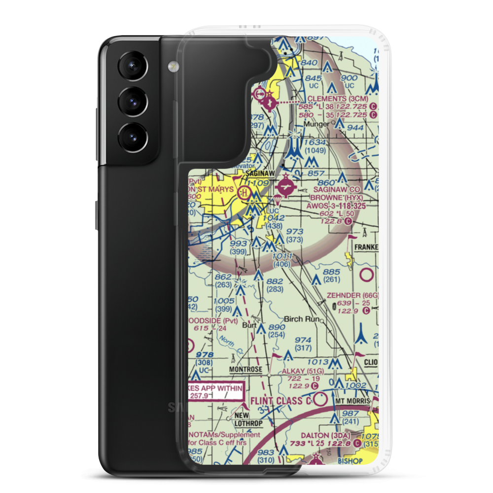 Mckimmy Field (MI23) VFR Sectional Samsung Case Samsung Galaxy S21 Plus model shown