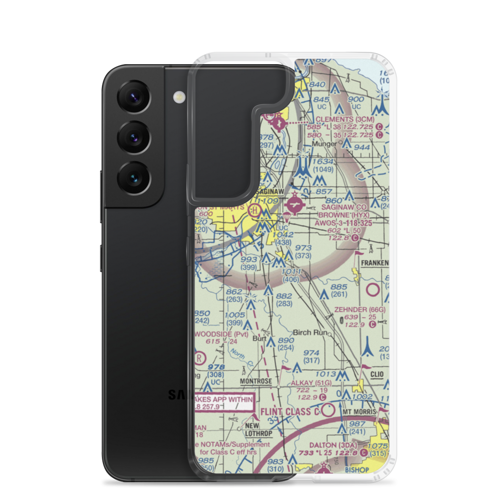 Mckimmy Field (MI23) VFR Sectional Samsung Case Samsung Galaxy S22 model shown