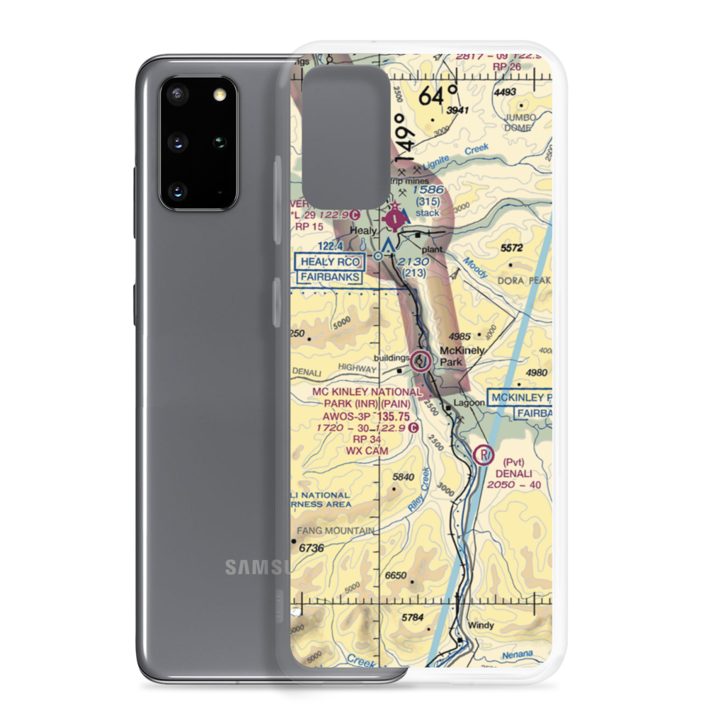 McKinley National Park Airport (INR) VFR Sectional Samsung Case Samsung Galaxy S20 Plus model shown