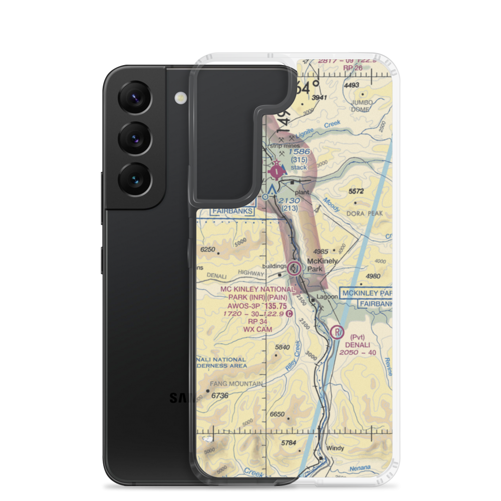 McKinley National Park Airport (INR) VFR Sectional Samsung Case Samsung Galaxy S22 model shown