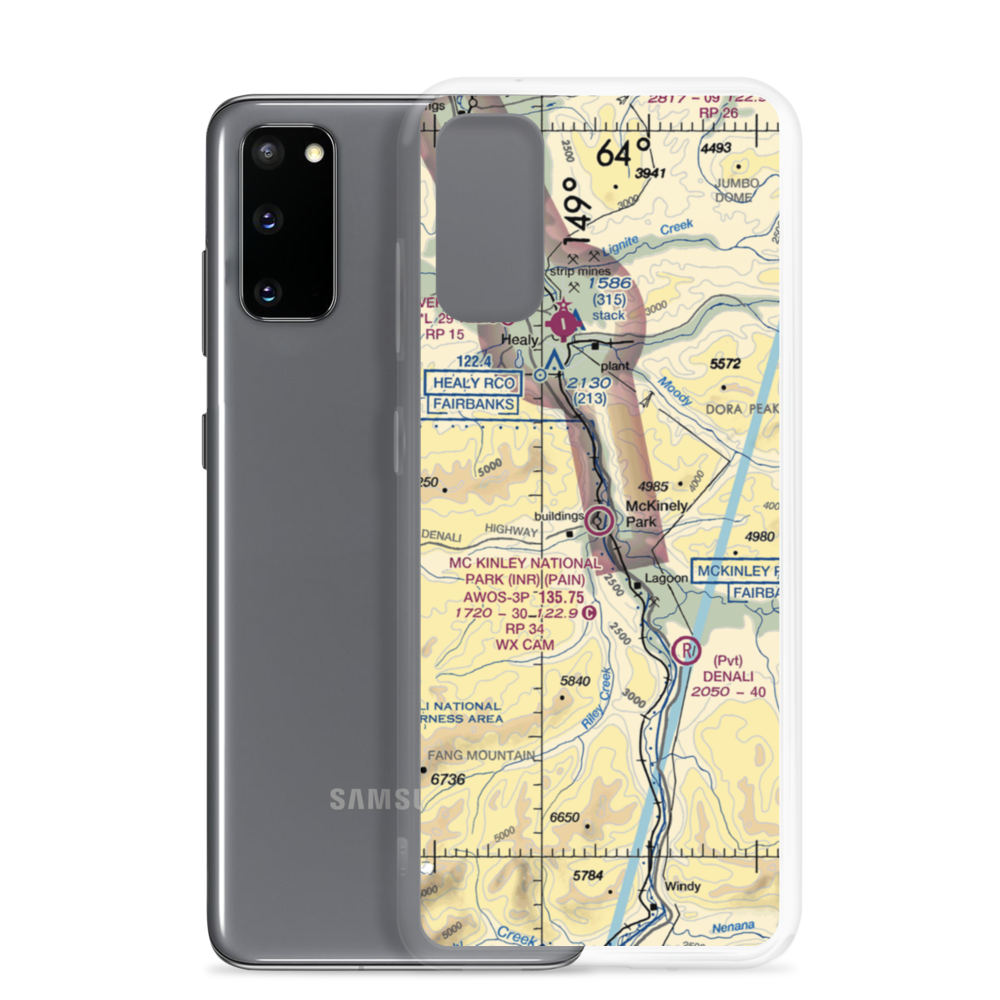 McKinley National Park Airport (INR) VFR Sectional Samsung Case Samsung Galaxy S20 model shown