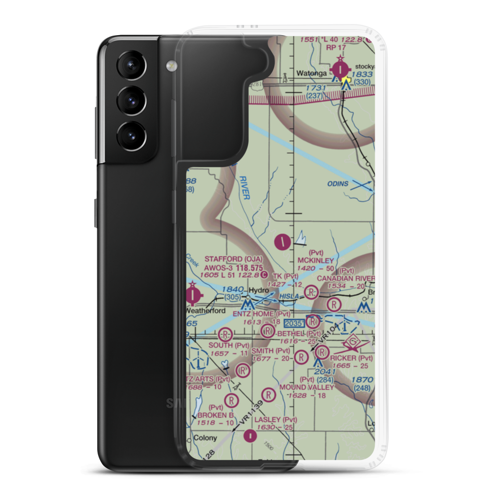 Mckinley Ranch Airport (0OK3) VFR Sectional Samsung Case Samsung Galaxy S21 Plus model shown