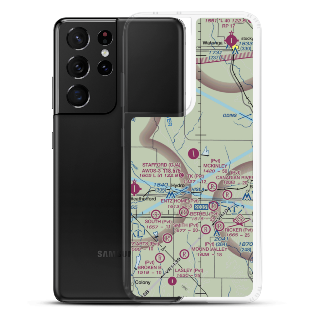 Mckinley Ranch Airport (0OK3) VFR Sectional Samsung Case Samsung Galaxy S21 Ultra model shown