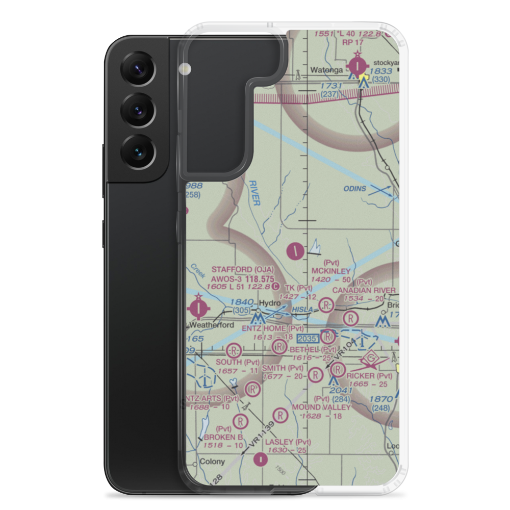 Mckinley Ranch Airport (0OK3) VFR Sectional Samsung Case Samsung Galaxy S22 Plus model shown