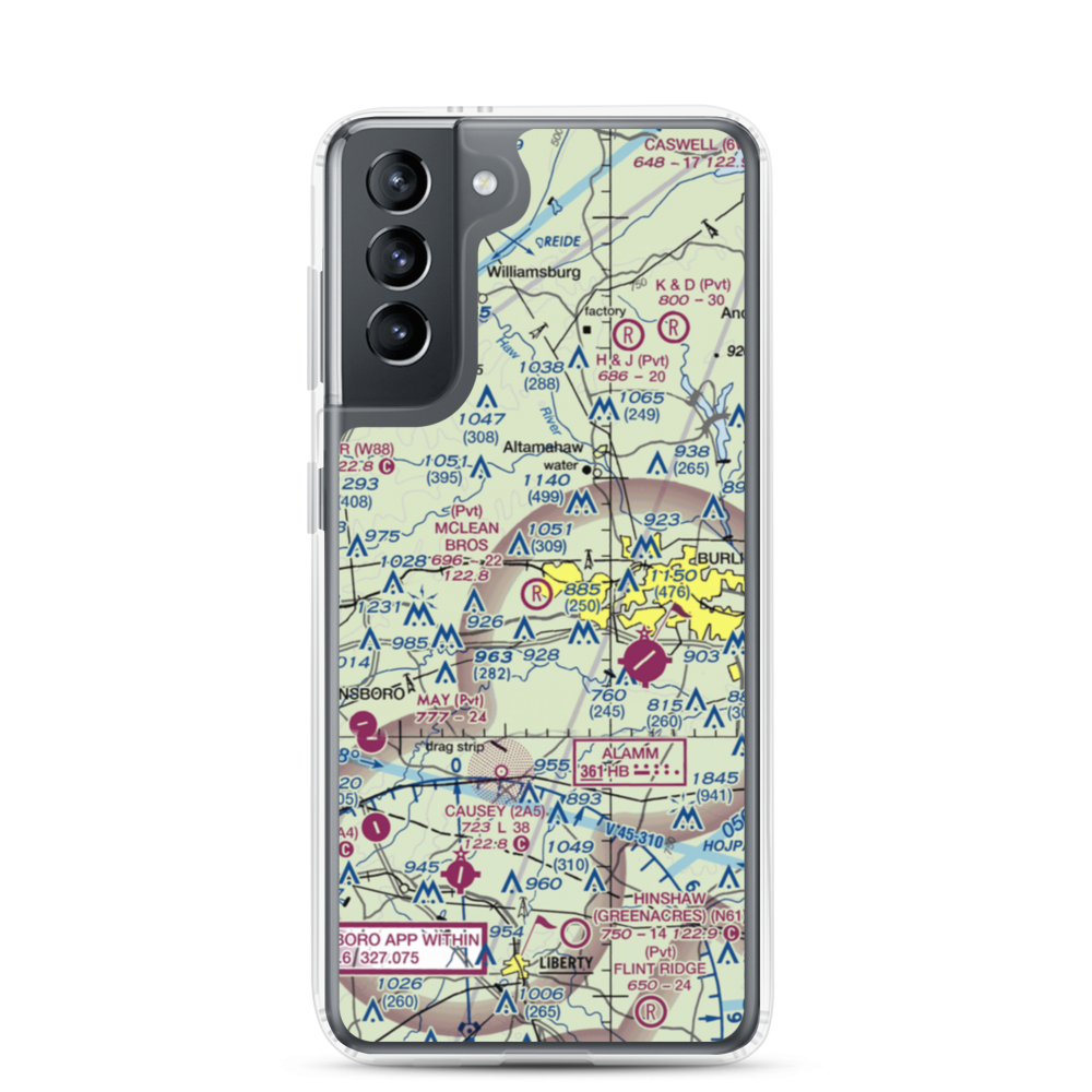 Mclean Brothers Airport (59NC) VFR Sectional Samsung Case Samsung Galaxy S21 model shown