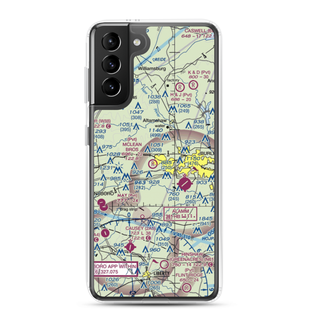 Mclean Brothers Airport (59NC) VFR Sectional Samsung Case Samsung Galaxy S21 Plus model shown