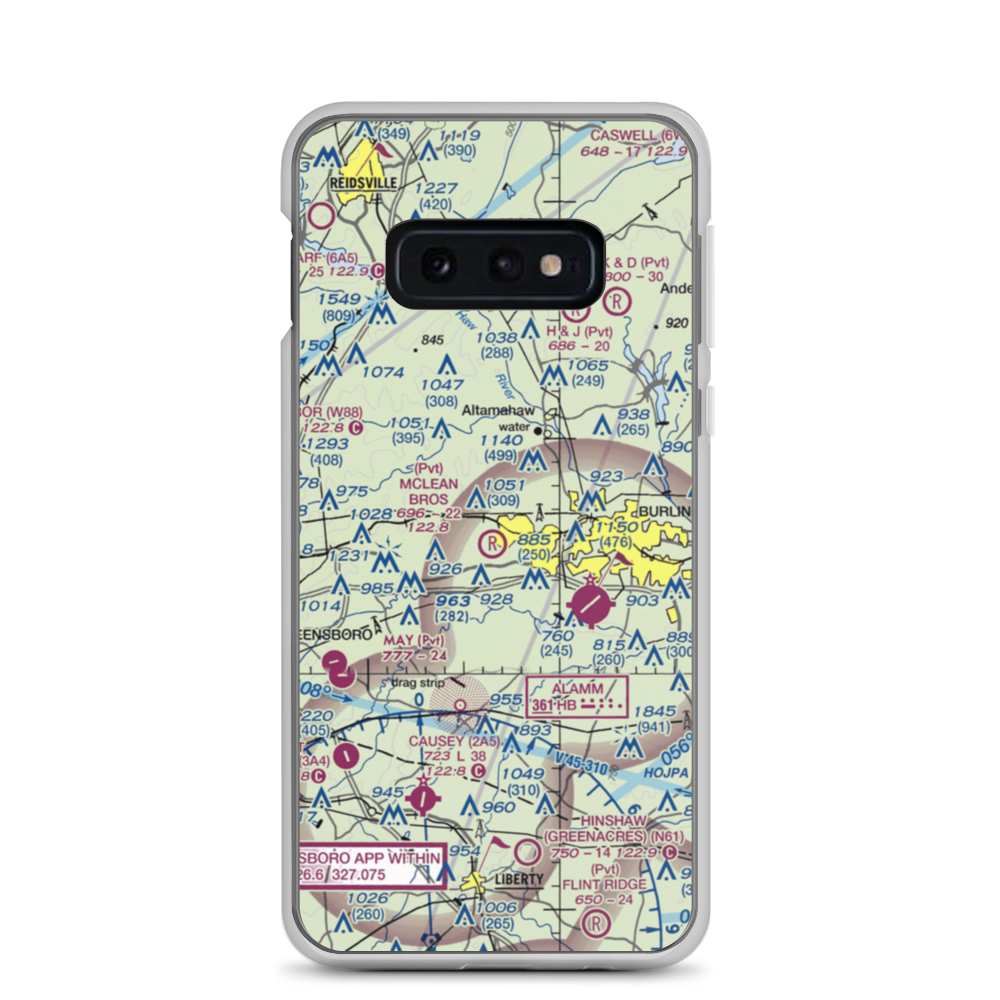 Mclean Brothers Airport (59NC) VFR Sectional Samsung Case Samsung Galaxy S10e model shown