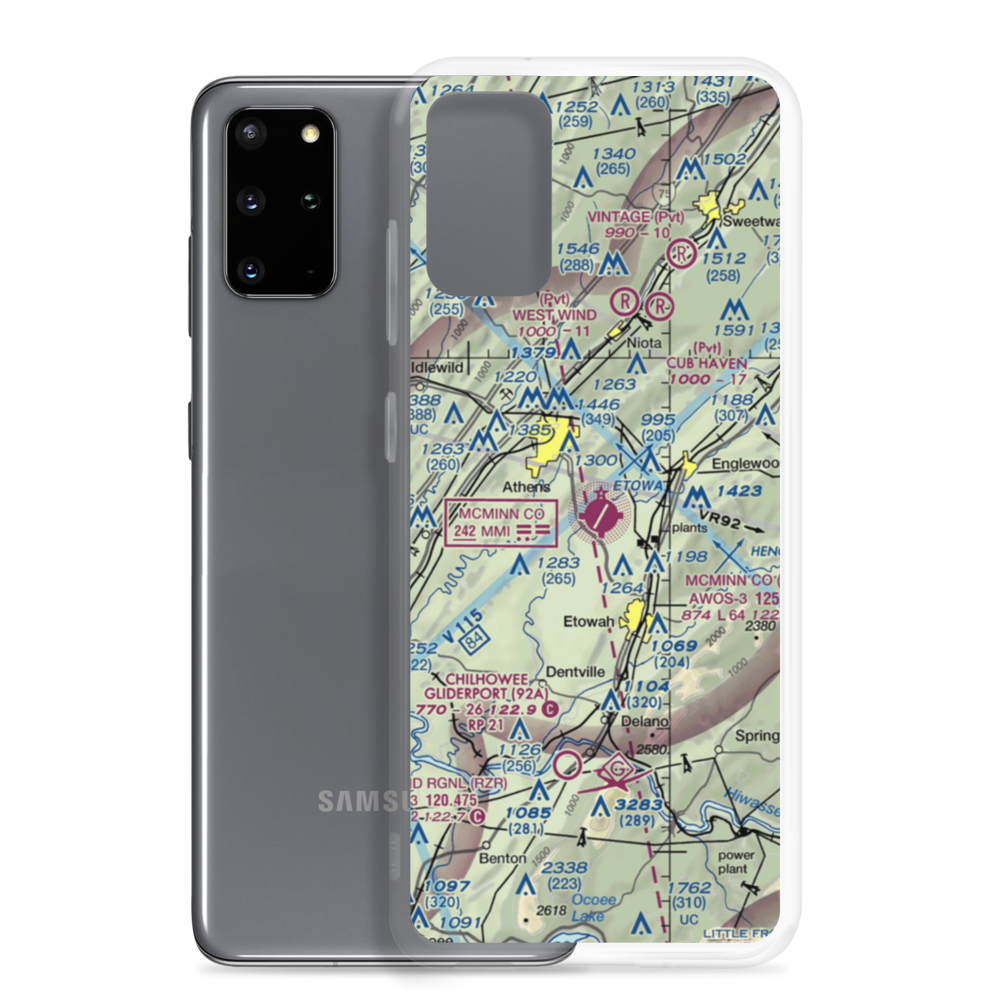 McMinn County Airport (MMI) VFR Sectional Samsung Case Samsung Galaxy S20 Plus model shown