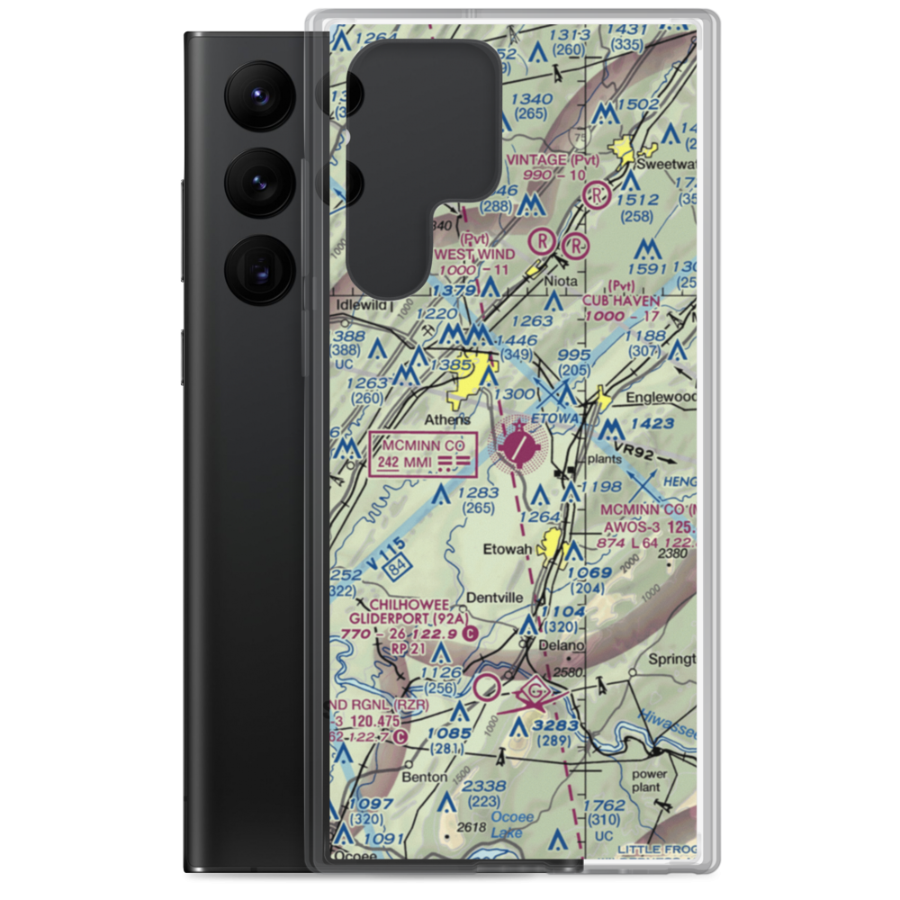 McMinn County Airport (MMI) VFR Sectional Samsung Case Samsung Galaxy S22 Ultra model shown