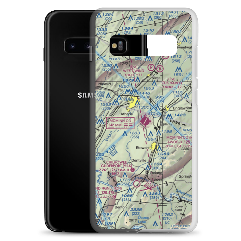 McMinn County Airport (MMI) VFR Sectional Samsung Case Samsung Galaxy S10+ model shown