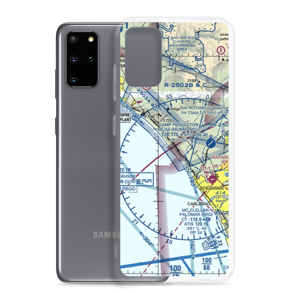 MCOLF Camp Pendleton (Red Beach) Airport (NXF) VFR Sectional Samsung Case Samsung Galaxy S20 Plus model shown