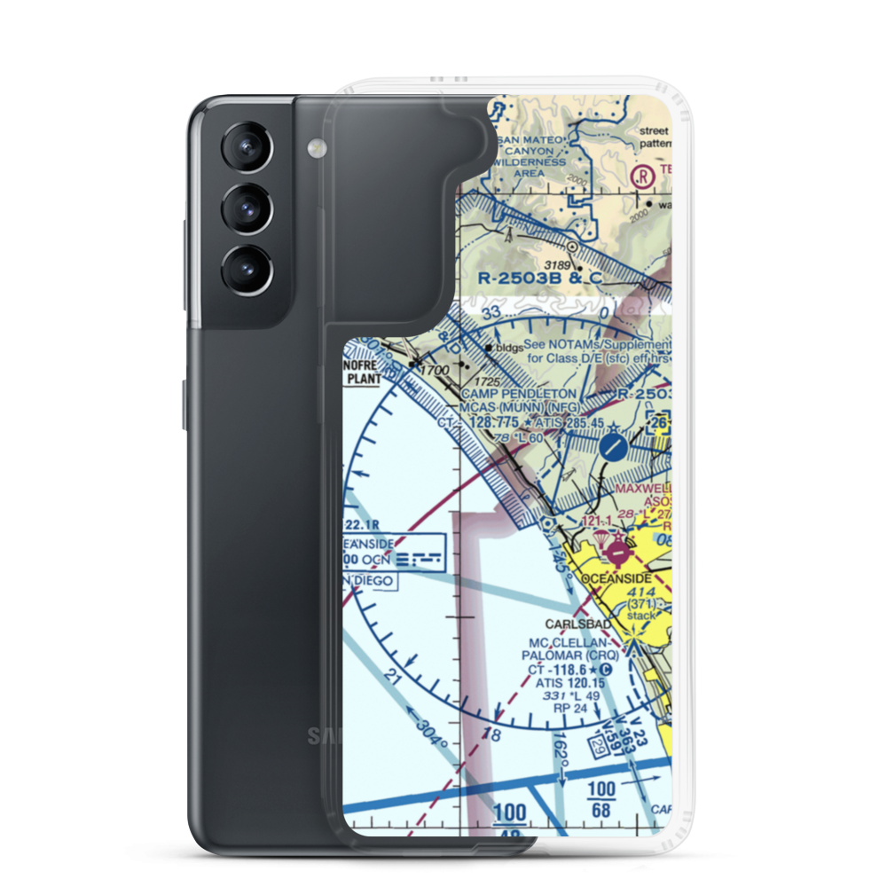 MCOLF Camp Pendleton (Red Beach) Airport (NXF) VFR Sectional Samsung Case Samsung Galaxy S21 model shown