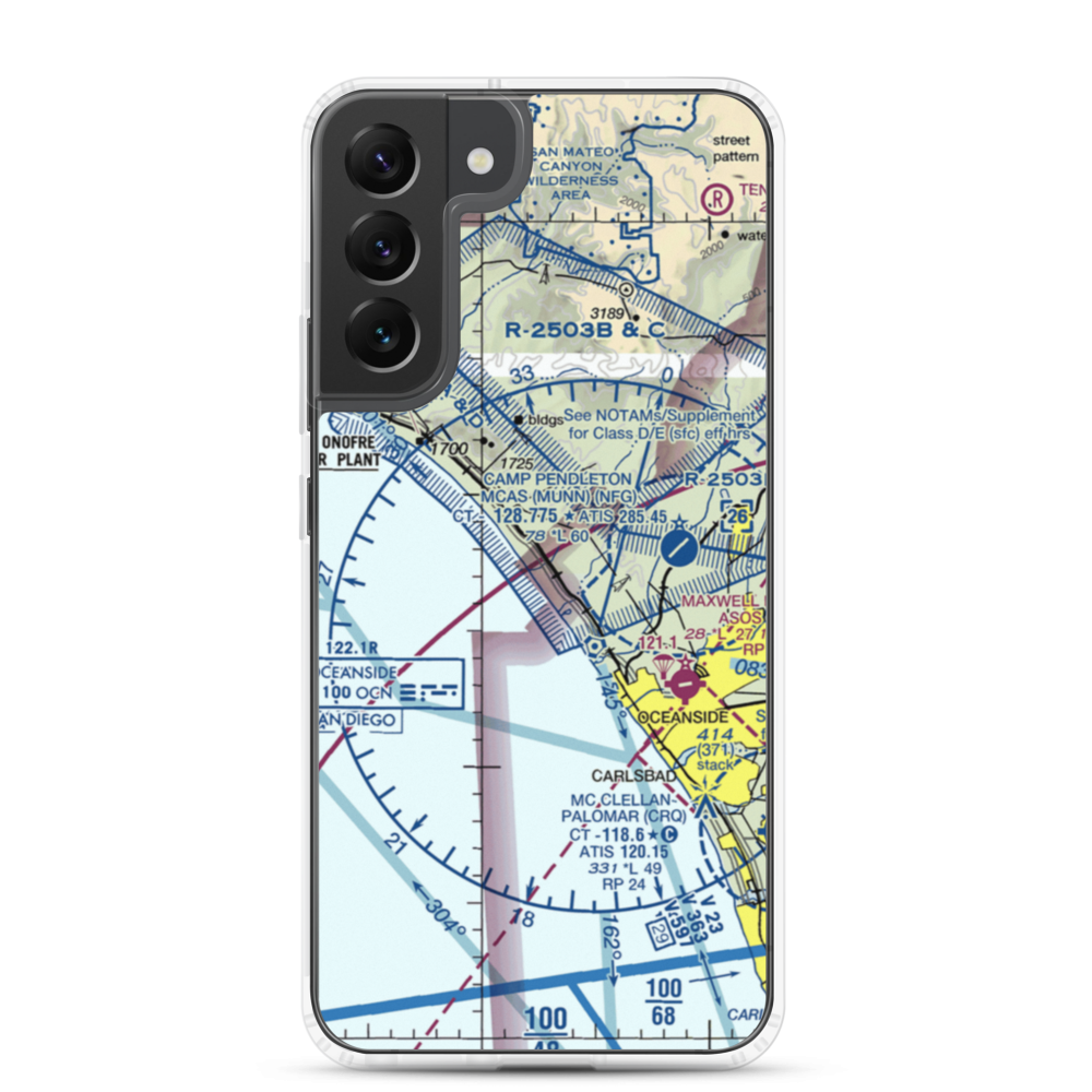 MCOLF Camp Pendleton (Red Beach) Airport (NXF) VFR Sectional Samsung Case Samsung Galaxy S22 Plus model shown