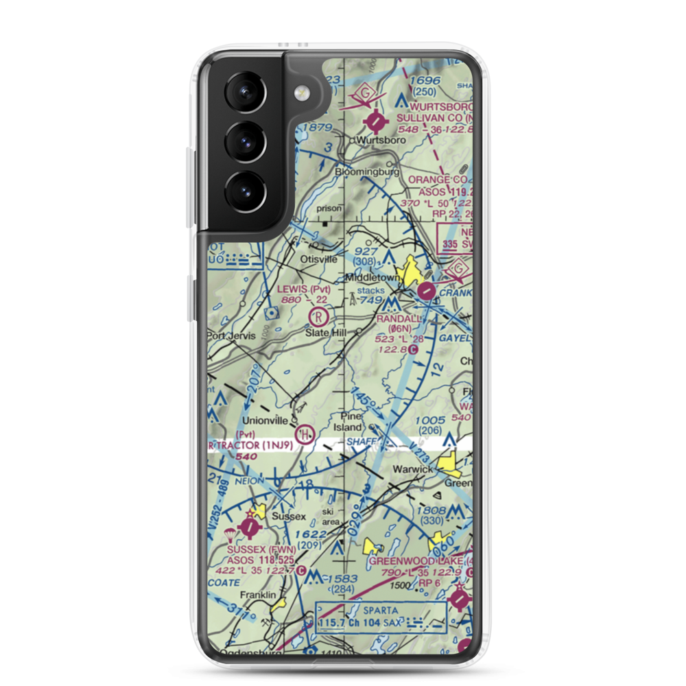 Md1 Airport (08NY) VFR Sectional Samsung Case Samsung Galaxy S21 Plus model shown