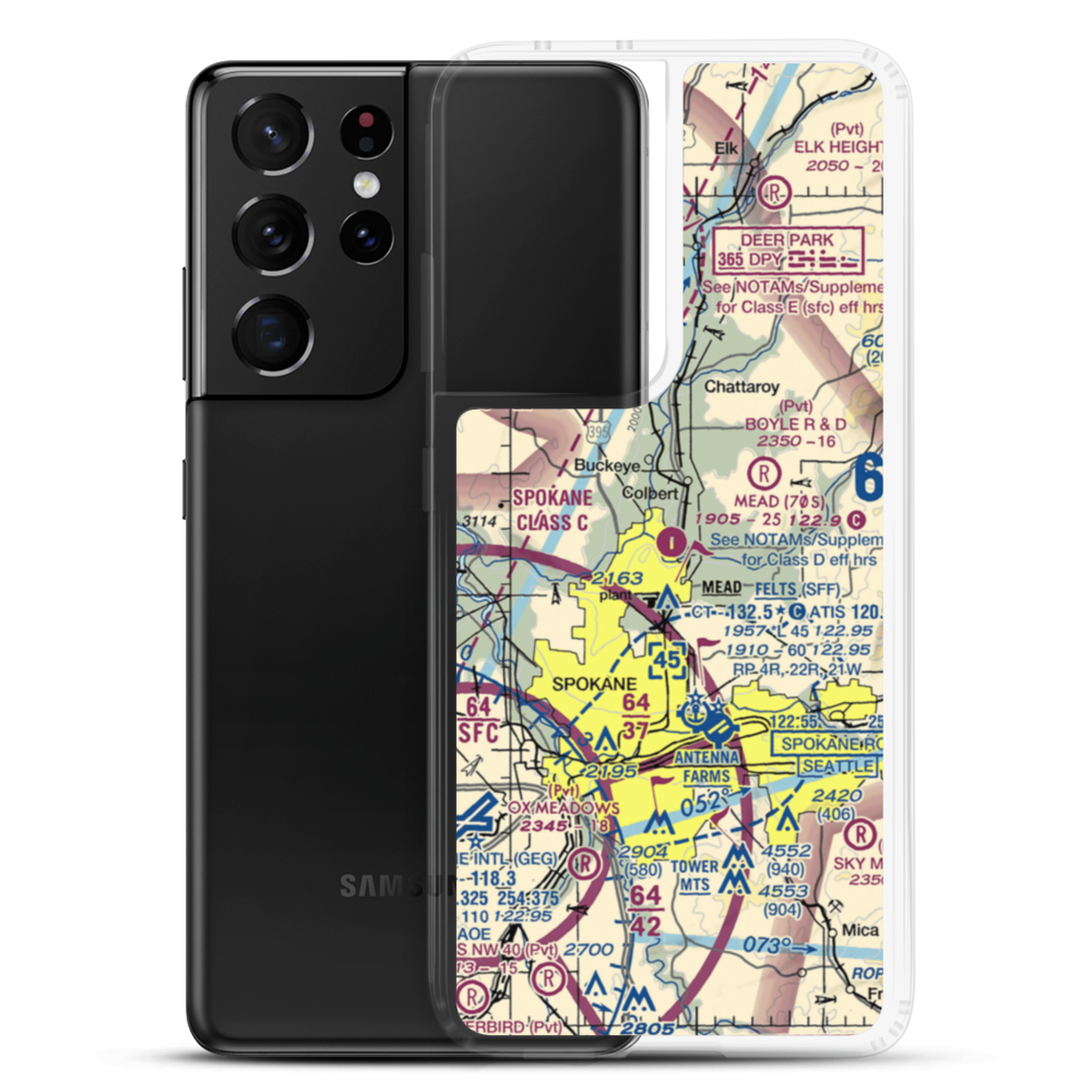 Mead Flying Service Airport (70S) VFR Sectional Samsung Case Samsung Galaxy S21 Ultra model shown
