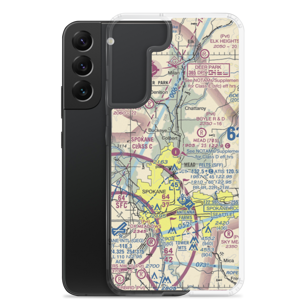 Mead Flying Service Airport (70S) VFR Sectional Samsung Case Samsung Galaxy S22 Plus model shown