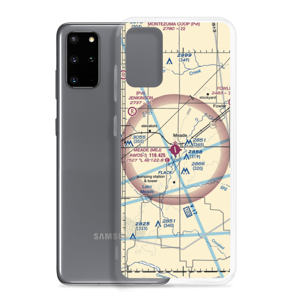 Meade Municipal Airport (MEJ) VFR Sectional Samsung Case Samsung Galaxy S20 Plus model shown