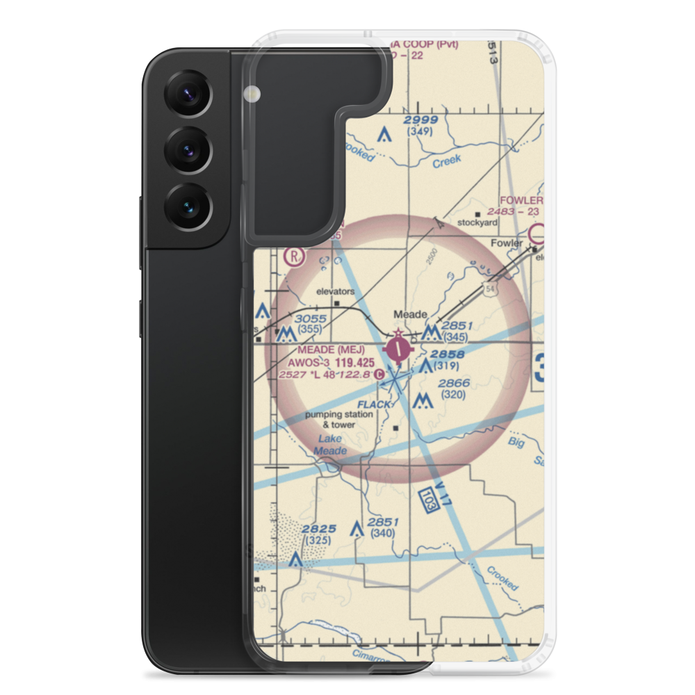 Meade Municipal Airport (MEJ) VFR Sectional Samsung Case Samsung Galaxy S22 Plus model shown