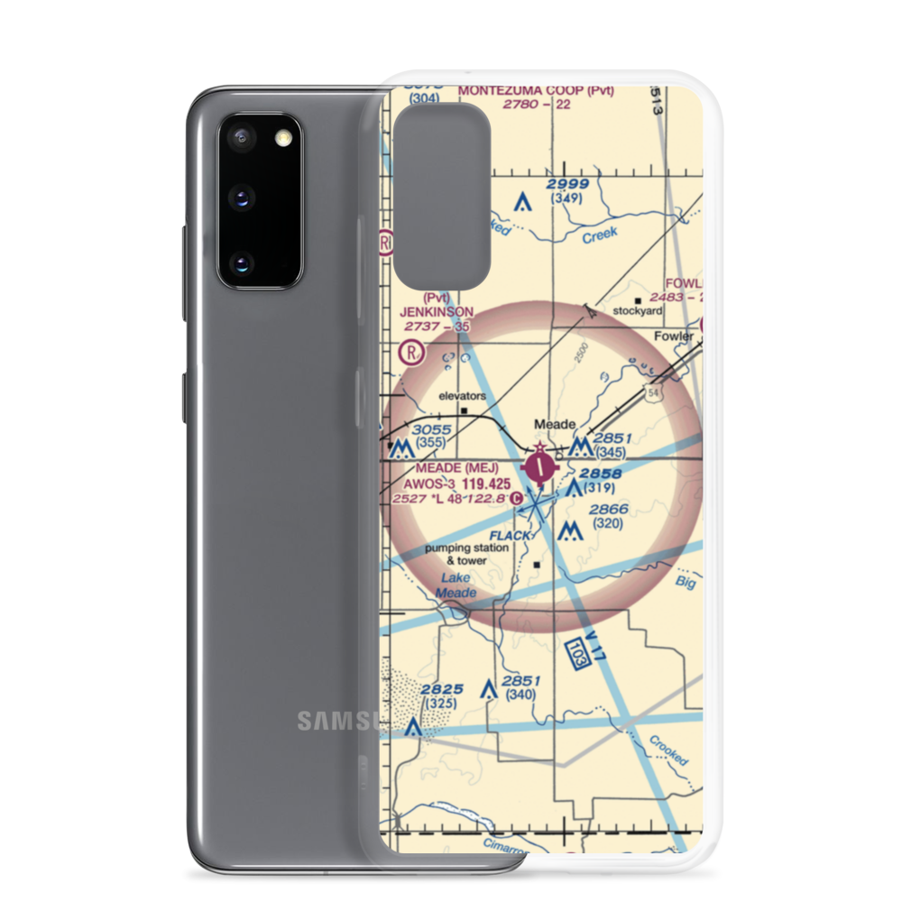 Meade Municipal Airport (MEJ) VFR Sectional Samsung Case Samsung Galaxy S20 model shown