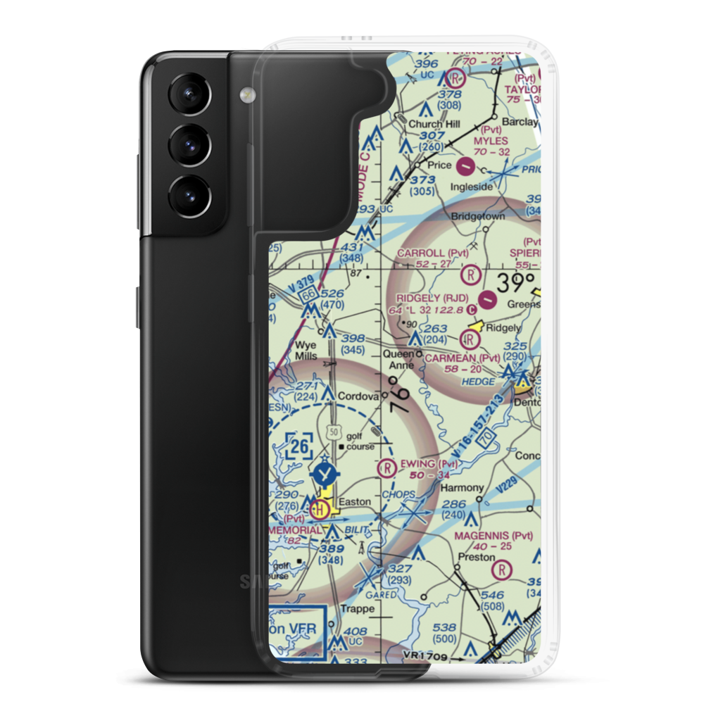 Meadow Brook Airport (MD09) VFR Sectional Samsung Case Samsung Galaxy S21 Plus model shown