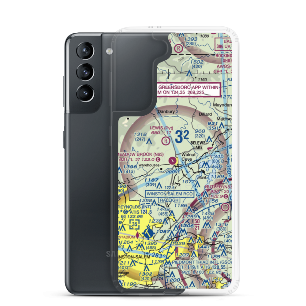 Meadow Brook Field (N63) VFR Sectional Samsung Case Samsung Galaxy S21 model shown