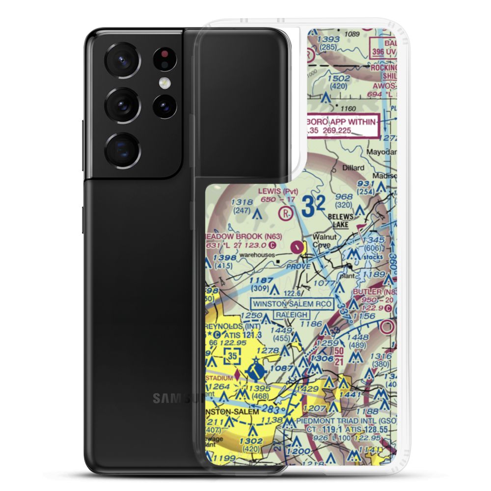 Meadow Brook Field (N63) VFR Sectional Samsung Case Samsung Galaxy S21 Ultra model shown