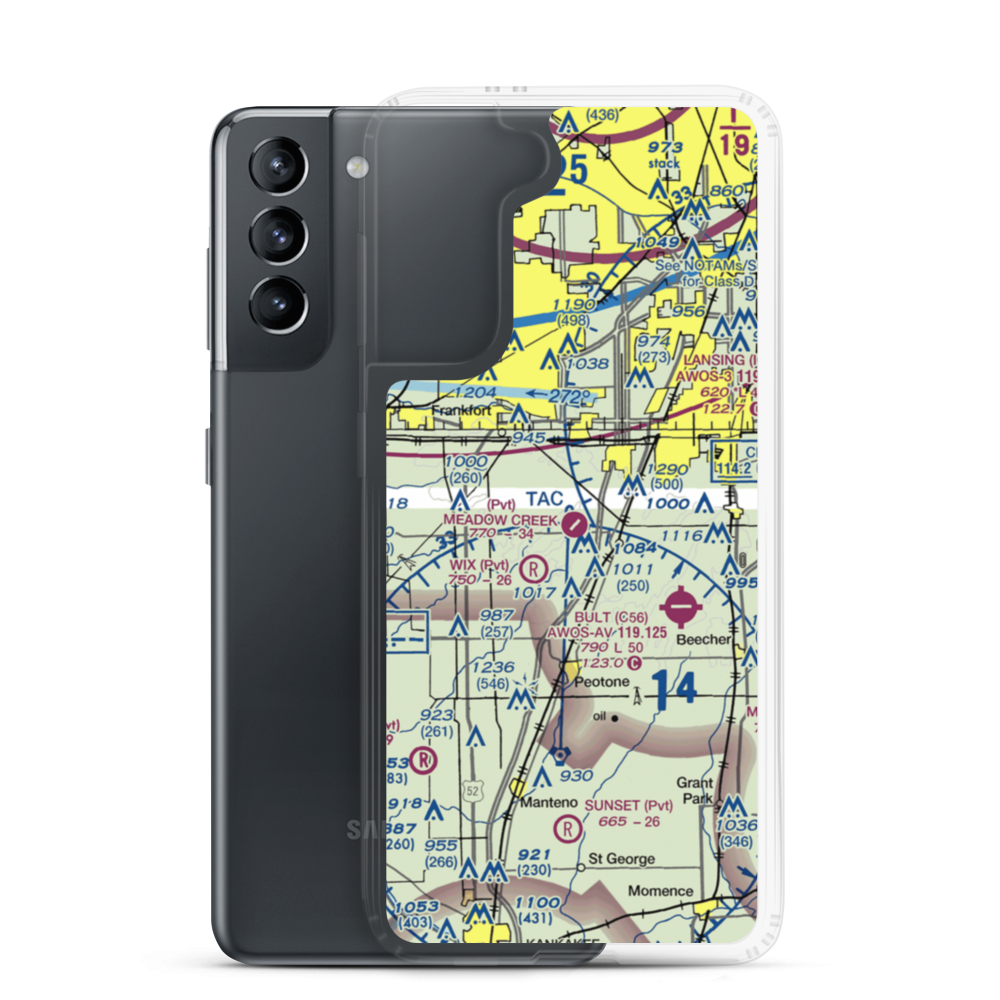 Meadow Creek Airport (2IL9) VFR Sectional Samsung Case Samsung Galaxy S21 model shown