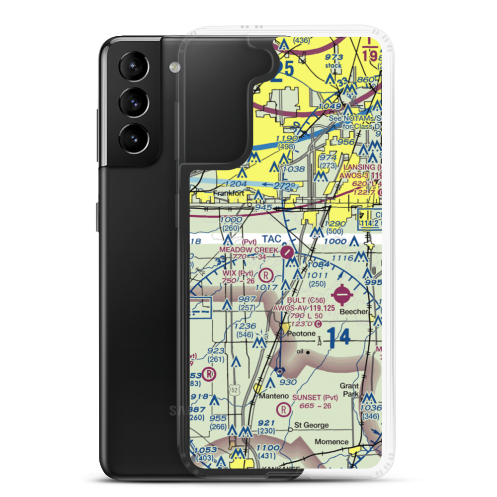 Meadow Creek Airport (2IL9) VFR Sectional Samsung Case Samsung Galaxy S21 Plus model shown