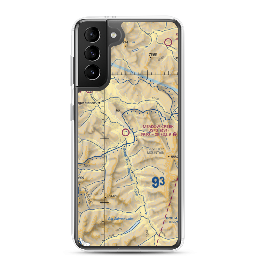 Meadow Creek Usfs Airport (0S1) VFR Sectional Samsung Case Samsung Galaxy S21 Plus model shown