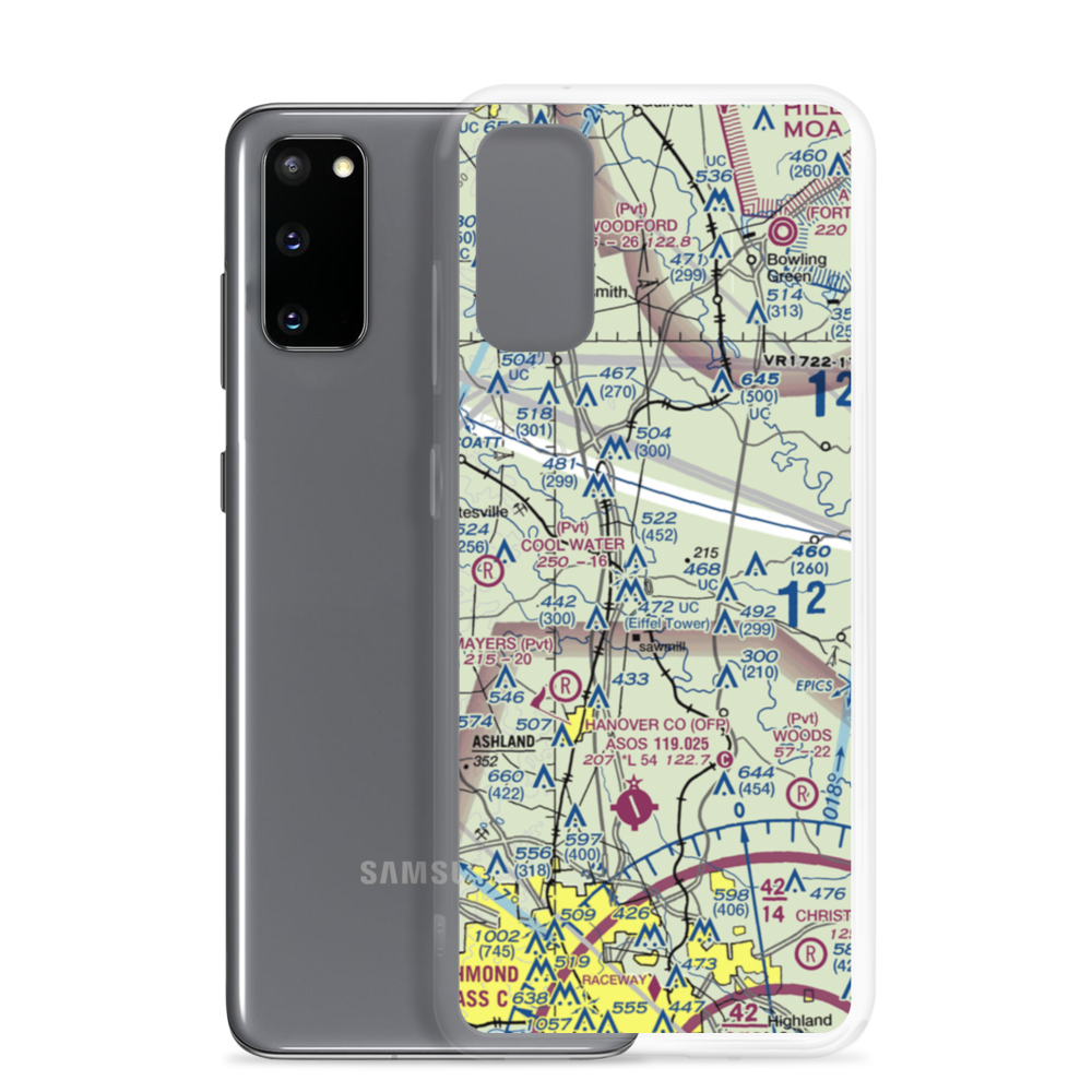 Meadow Farm Airport (69VA) VFR Sectional Samsung Case Samsung Galaxy S20 model shown