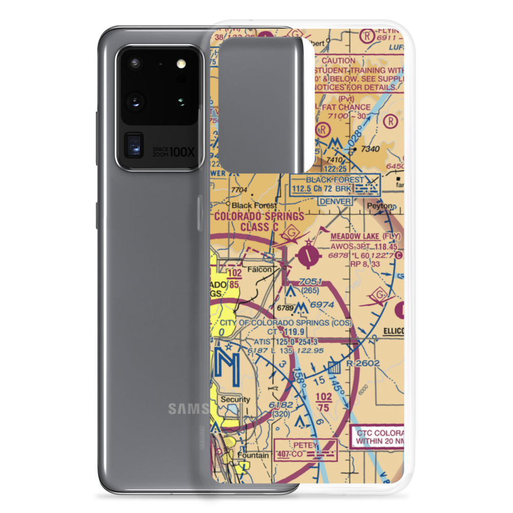 Meadow Lake Airport (FLY) VFR Sectional Samsung Case Samsung Galaxy S20 Ultra model shown