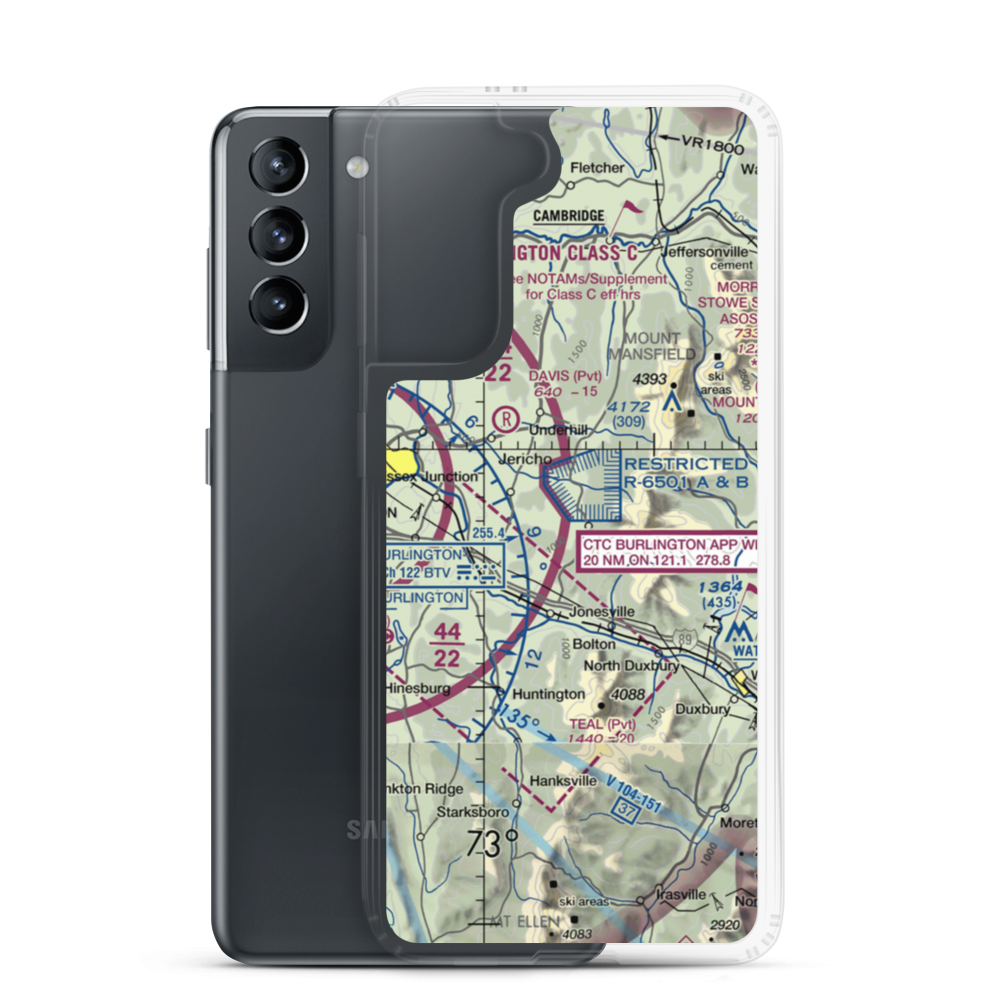 Meadow STOLport (07VT) VFR Sectional Samsung Case Samsung Galaxy S21 model shown