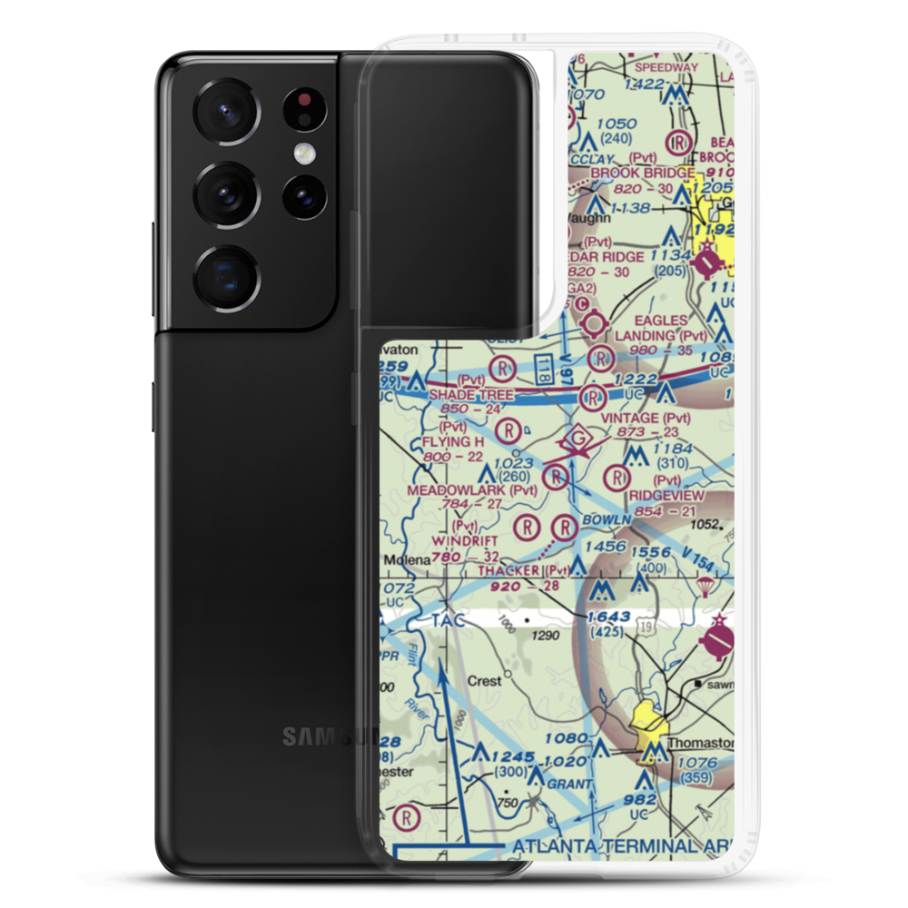 Meadowlark Airport (GA75) VFR Sectional Samsung Case Samsung Galaxy S21 Ultra model shown