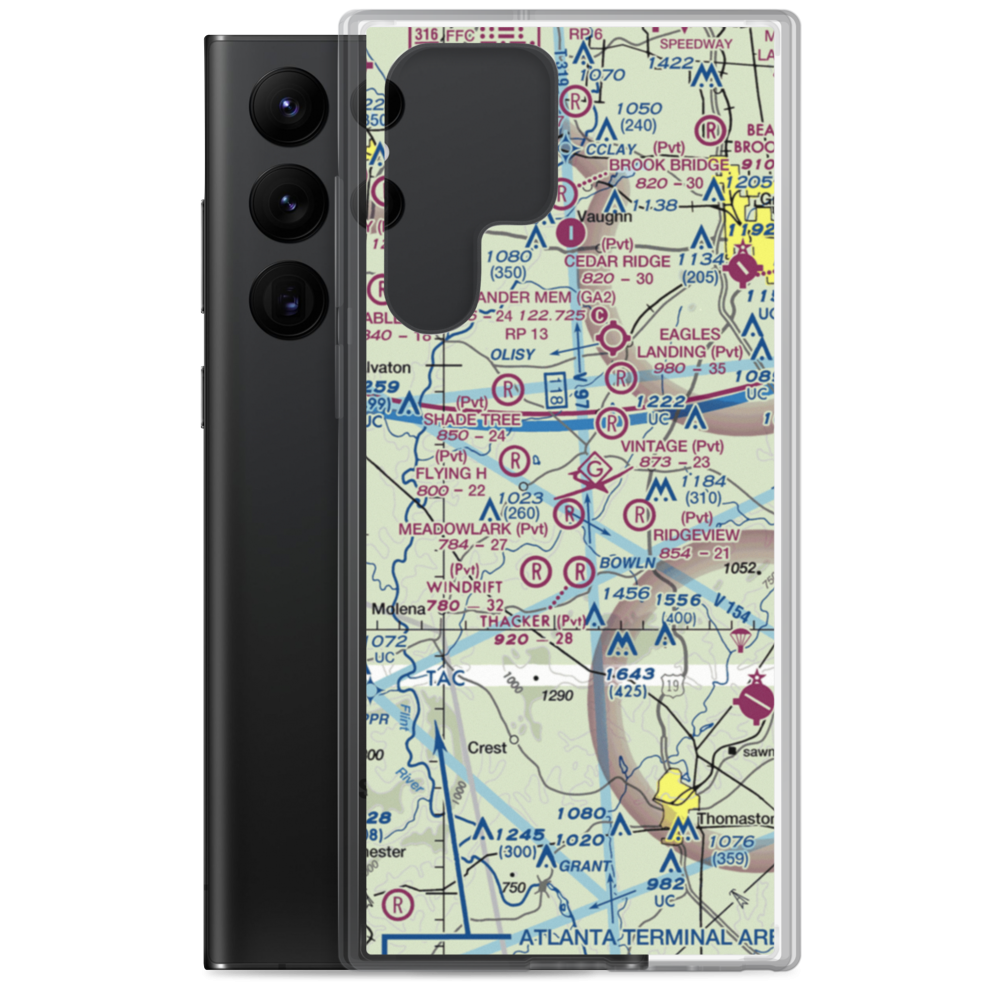Meadowlark Airport (GA75) VFR Sectional Samsung Case Samsung Galaxy S22 Ultra model shown