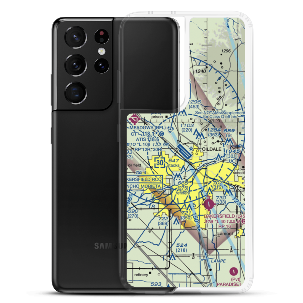 Meadows Field (BFL) VFR Sectional Samsung Case Samsung Galaxy S21 Ultra model shown