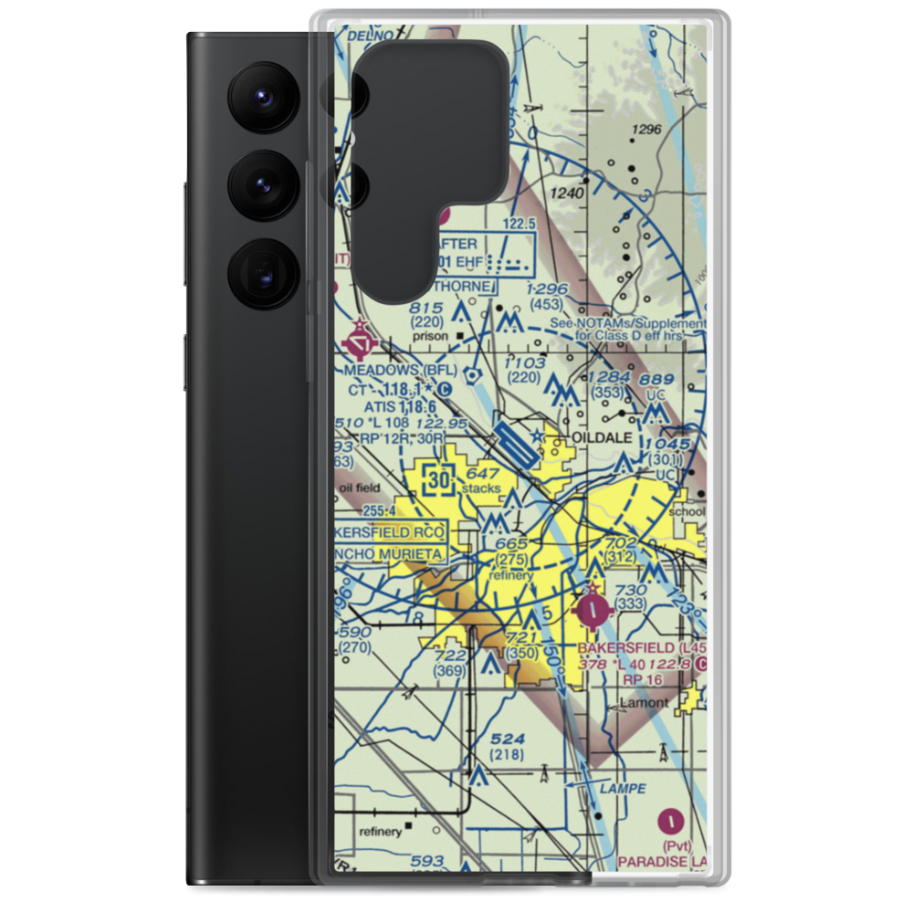 Meadows Field (BFL) VFR Sectional Samsung Case Samsung Galaxy S22 Ultra model shown